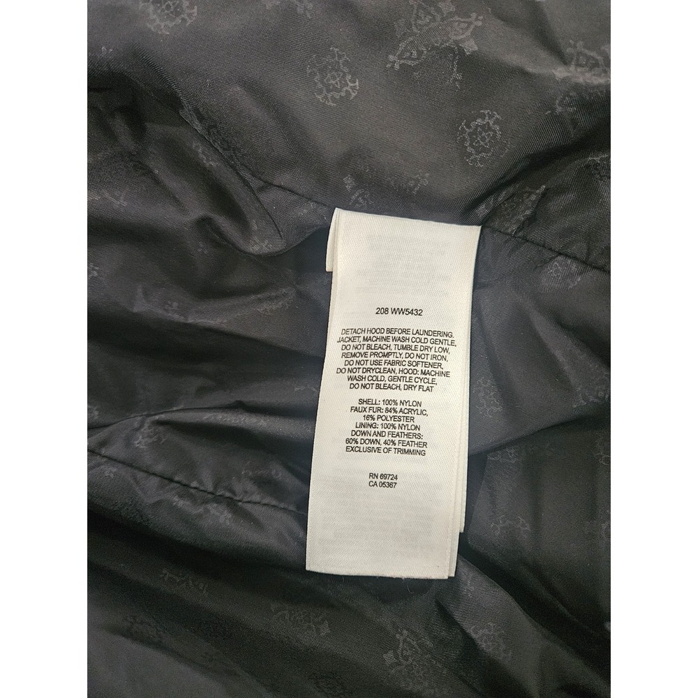 Columbia 1X Black Down Puffer Jacket Hooded Faux Fur Trim Zip Down Gorpcore Cozy - Picture 9 of 16